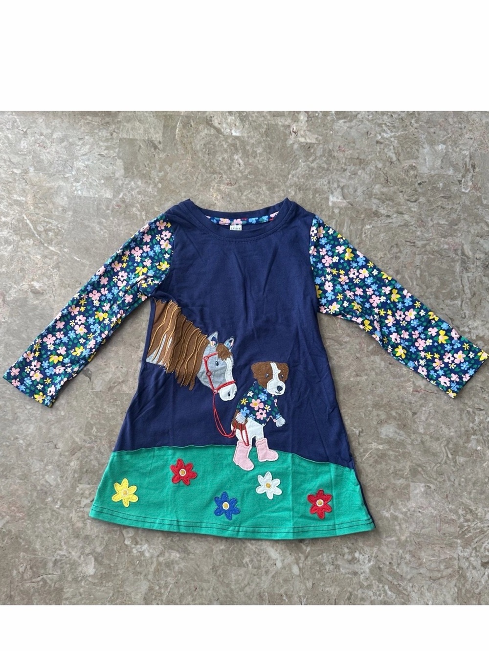 Mini Taylor Long Sleeve dress for girls , dog ,horse , flower print